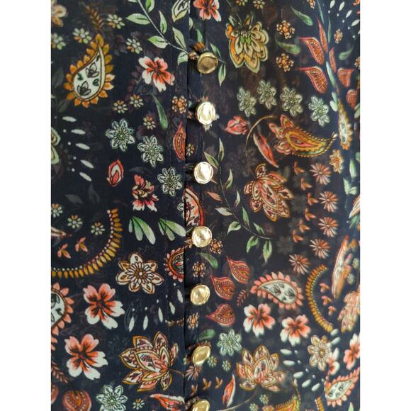 Nicholas Floral Silk High Neck Blouse Size 2 - Picture 3 of 7